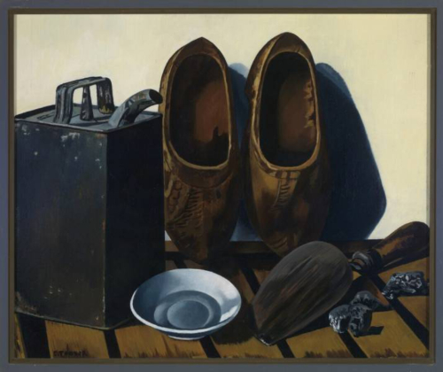 Charley Toorop - Stilleven met blik en klompen 1946 – 1949 Olieverf op doek